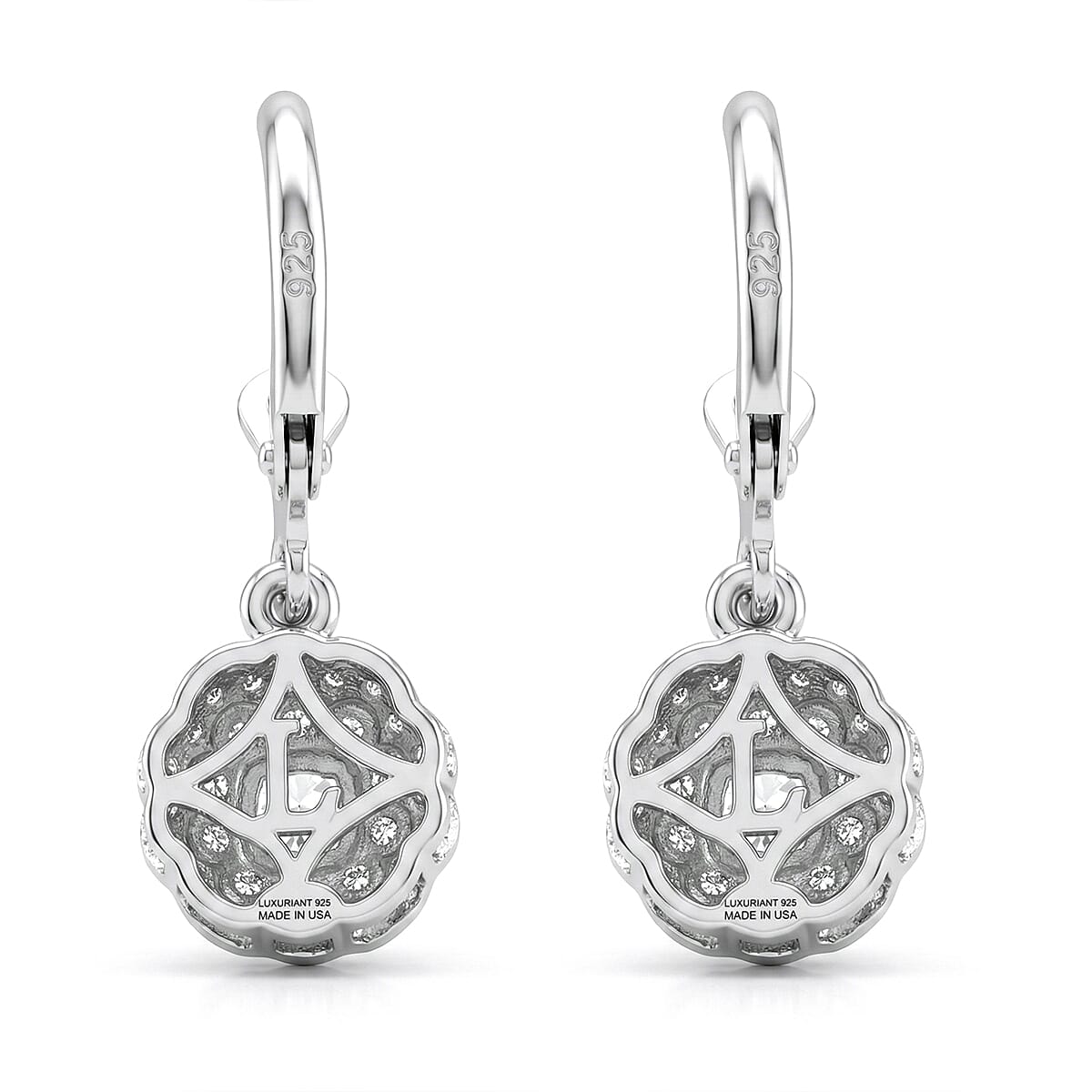 Luxuriant Lab Grown Diamond G-H SI 1.10 ctw Earrings in Rhodium Over Sterling Silver image number 4