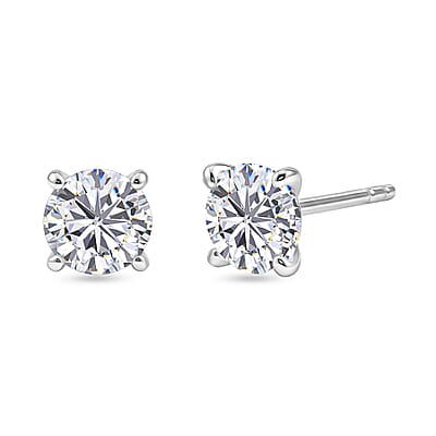 D'Joy Moissanite 0.50 ctw Stud Earrings in Platinum Over Sterling Silver