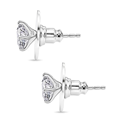D'Joy Moissanite 0.50 ctw Stud Earrings in Platinum Over Sterling Silver