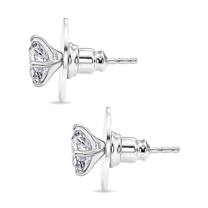 D'Joy Moissanite 0.50 ctw Stud Earrings in Platinum Over Sterling Silver