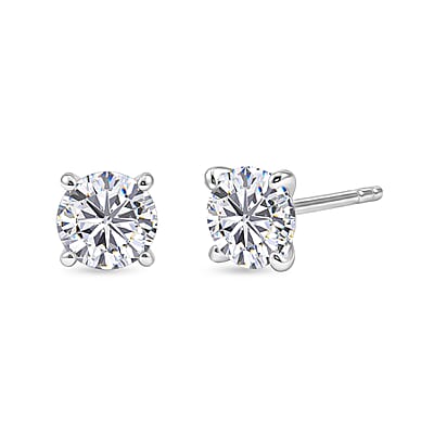 D'Joy Moissanite 0.50 ctw Stud Earrings in Platinum Over Sterling Silver