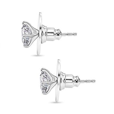 D'Joy Moissanite 0.50 ctw Stud Earrings in Platinum Over Sterling Silver
