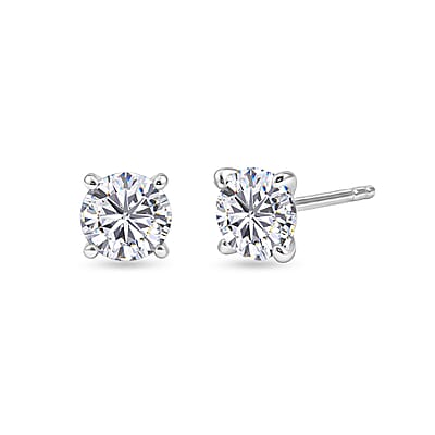 D'Joy Moissanite 0.50 ctw Stud Earrings in Platinum Over Sterling Silver