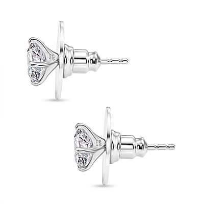 D'Joy Moissanite 0.50 ctw Stud Earrings in Platinum Over Sterling Silver