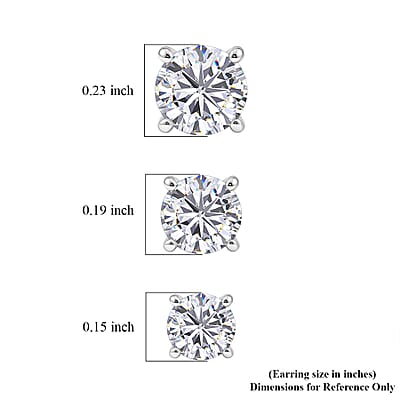 D'Joy Moissanite 0.50 ctw Stud Earrings in Platinum Over Sterling Silver