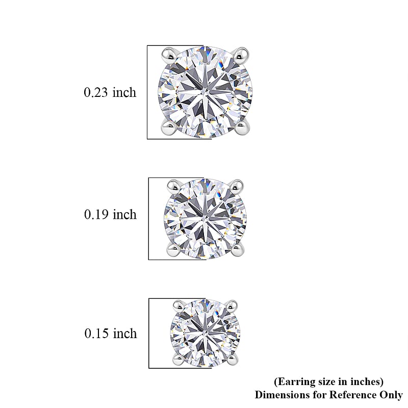 D'Joy Moissanite 0.50 ctw Stud Earrings in Platinum Over Sterling Silver
