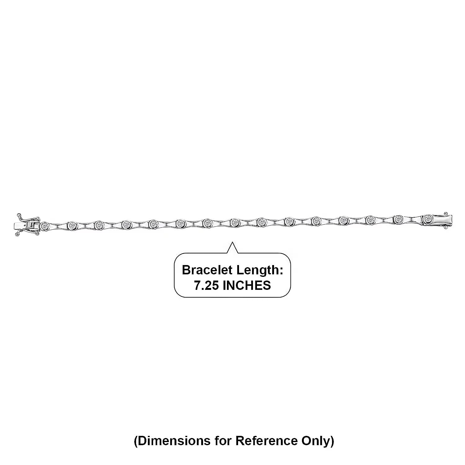 EverTrue Moissanite 1.50 ctw Eternal Wave Bracelet in Platinum Bond (7.25 In)