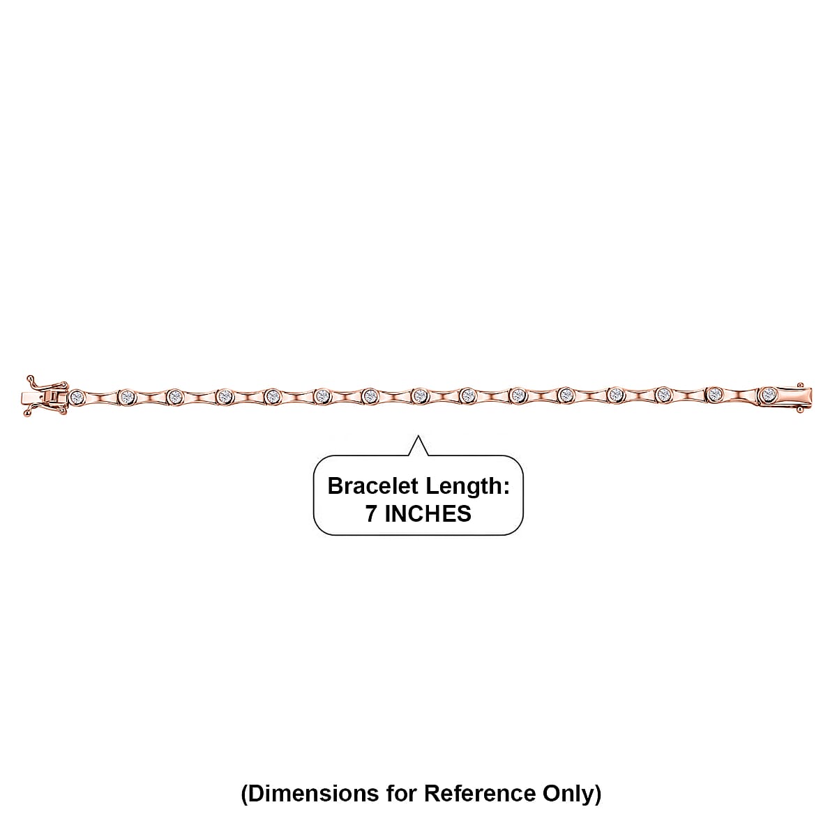 EverTrue Moissanite 1.50 ctw Bracelet in 18K Rose Gold Plated (7.25 In) image number 4