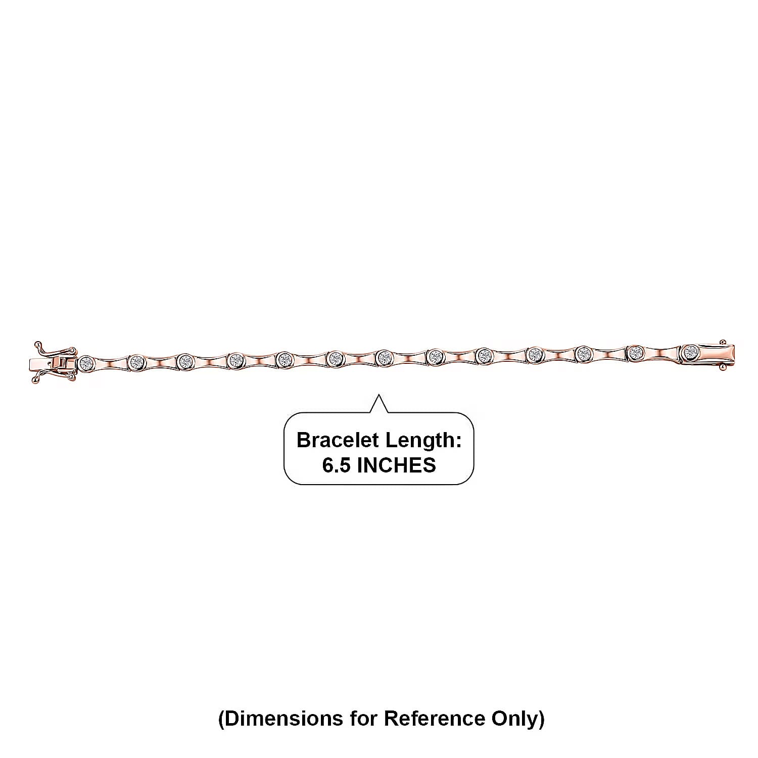 EverTrue Moissanite 1.50 ctw Eternal Wave Bracelet in 18K Rose Gold Plated (7.25 In)