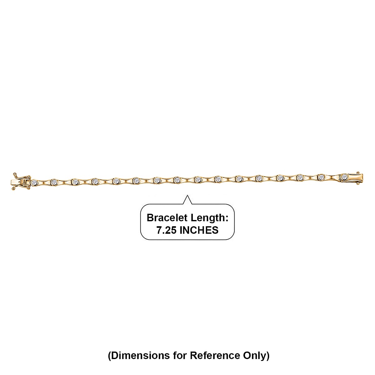 EverTrue Moissanite 1.50 ctw Bracelet in 18K Yellow Gold Plated (7.25 In) image number 4