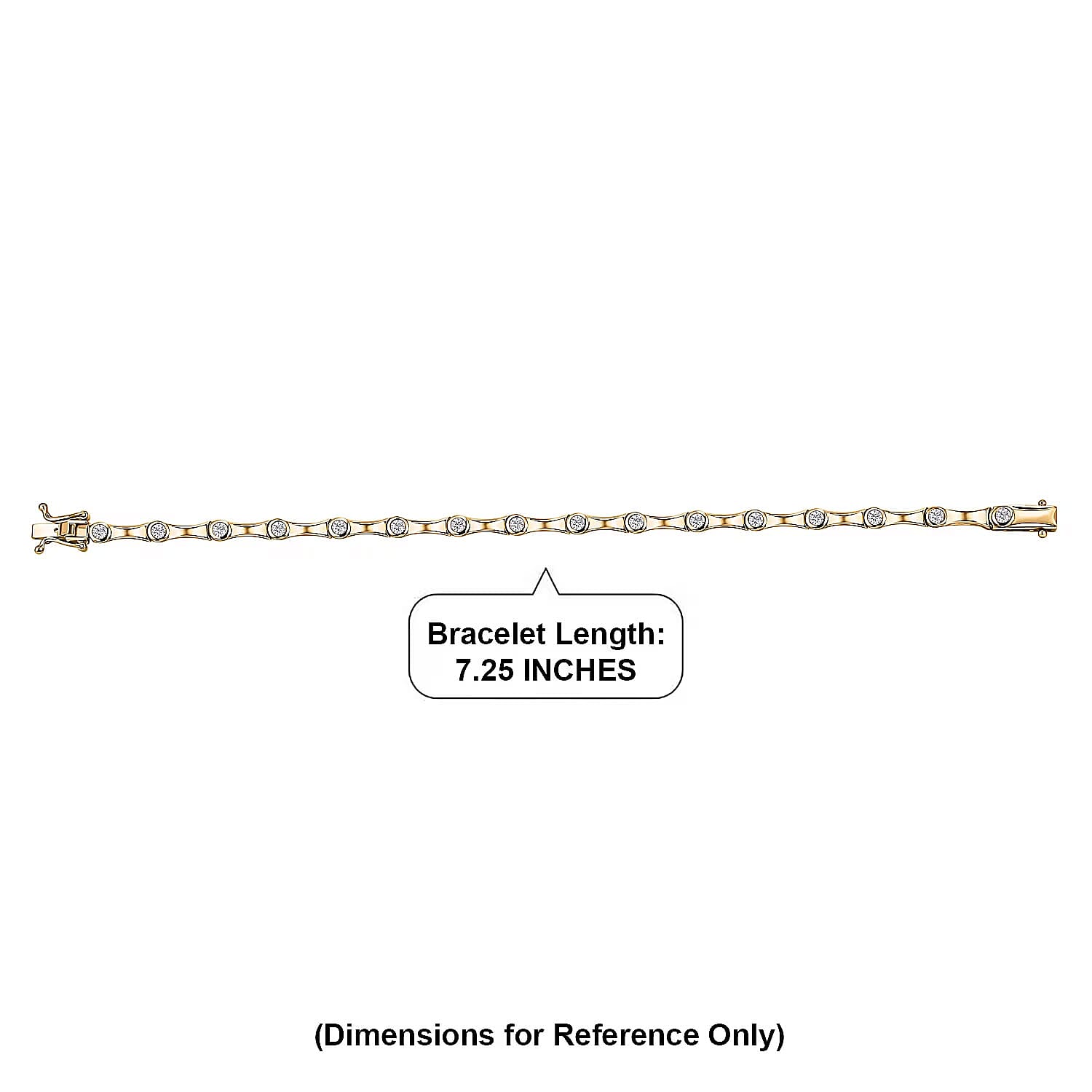 EverTrue Moissanite 1.50 ctw Eternal Wave Bracelet in 18K Yellow Gold Plated (7.25 In)