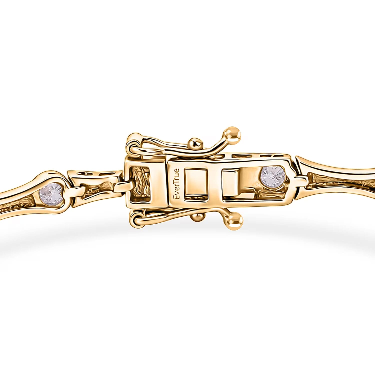 EverTrue Moissanite 1.50 ctw Eternal Wave Bracelet in 18K Yellow Gold Plated (7.25 In)
