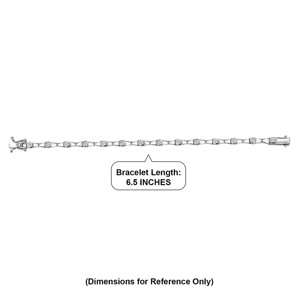 EverTrue Moissanite 1.35 ctw Bracelet in Platinum Bond (6.50 In) image number 4