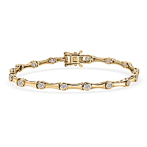 EverTrue Moissanite 1.35 ctw Bracelet in 18K Yellow Gold Plated (6.50 In)