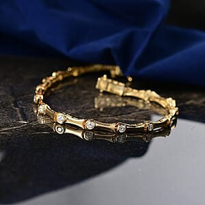 EverTrue Moissanite 1.35 ctw Bracelet in 18K Yellow Gold Plated (6.50 In)