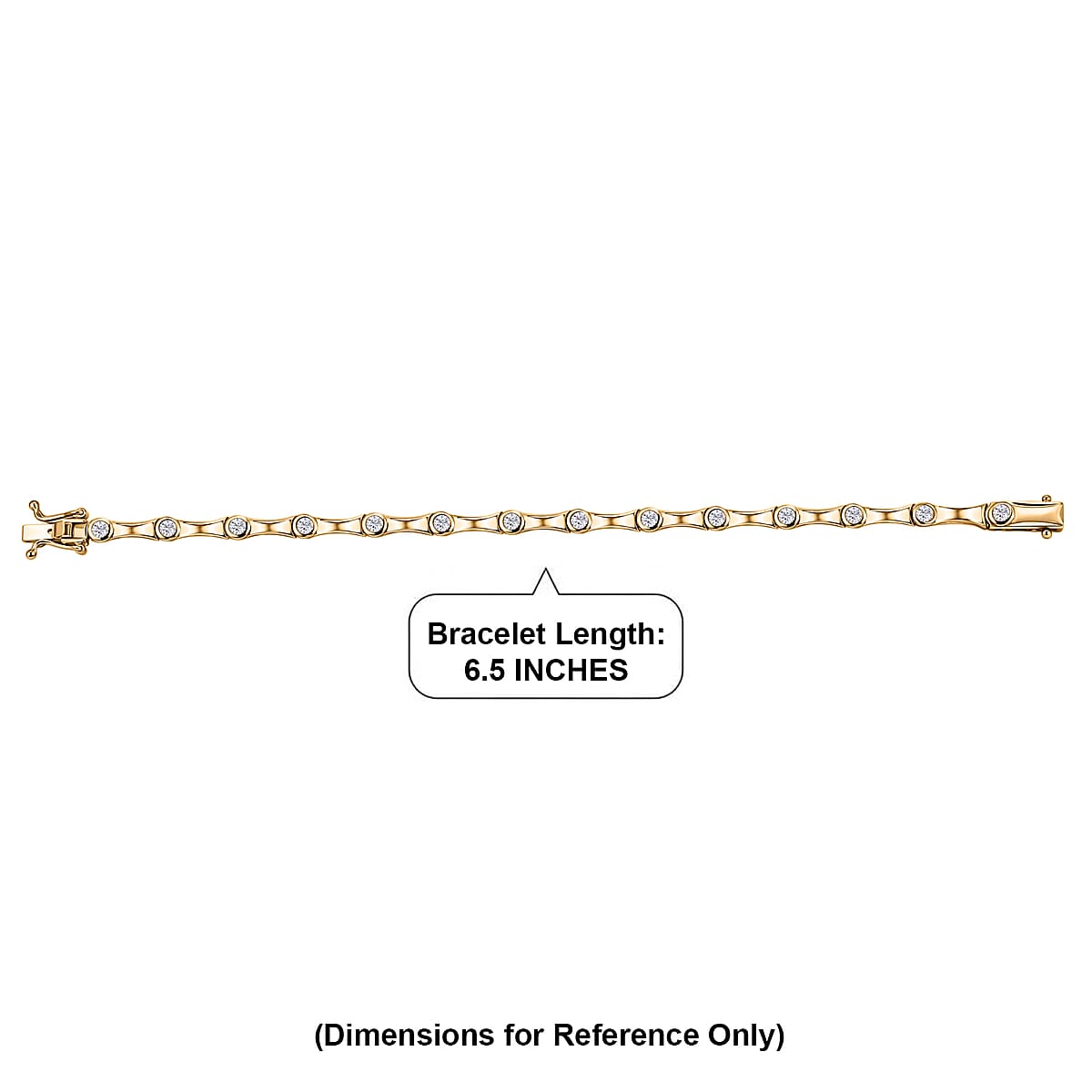 EverTrue Moissanite 1.35 ctw Bracelet in 18K Yellow Gold Plated (6.50 In) image number 4