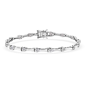 EverTrue Moissanite 1.60 ctw Bracelet in Platinum Bond (8.00 In)
