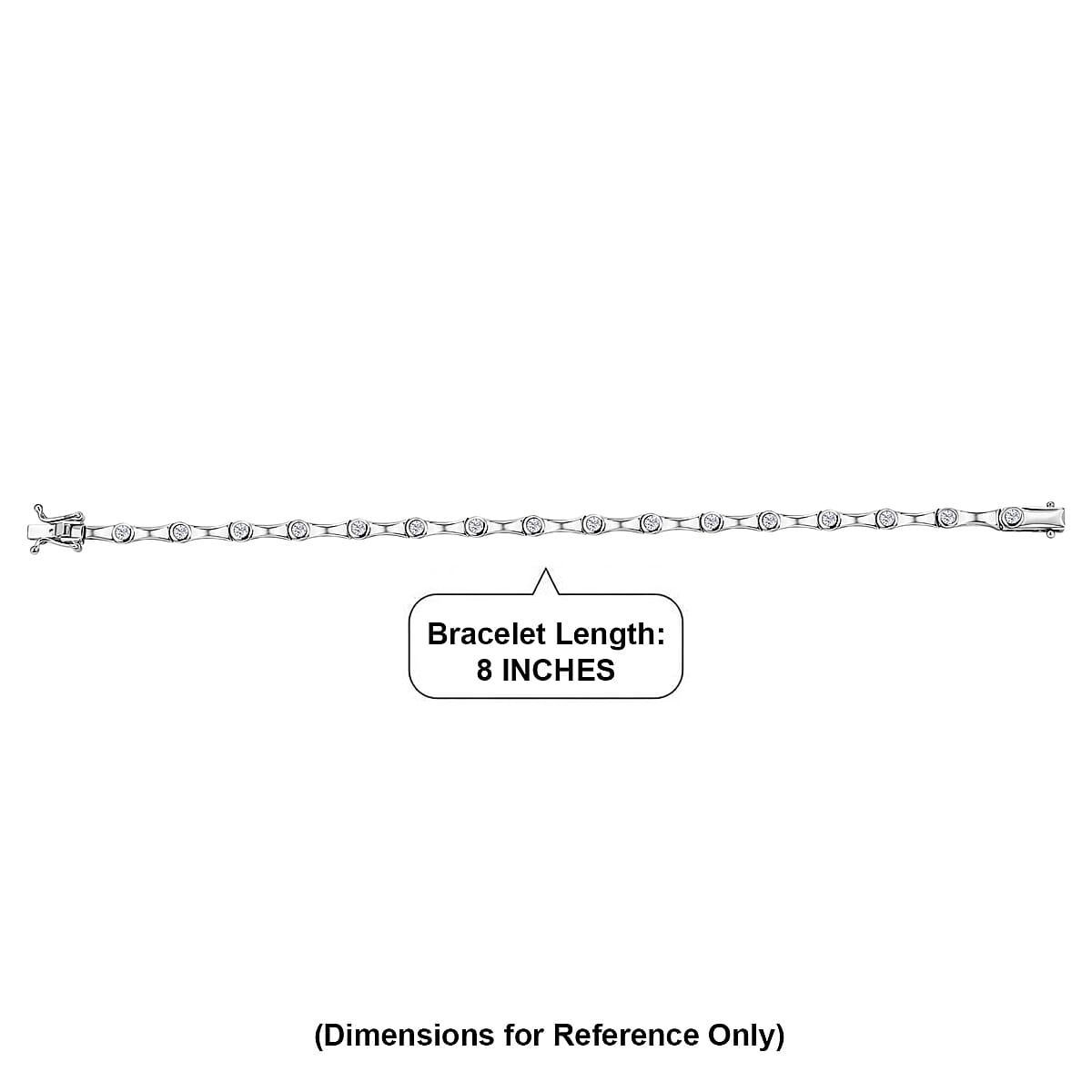 EverTrue Moissanite 1.60 ctw Bracelet in Platinum Bond (8.00 In) image number 4