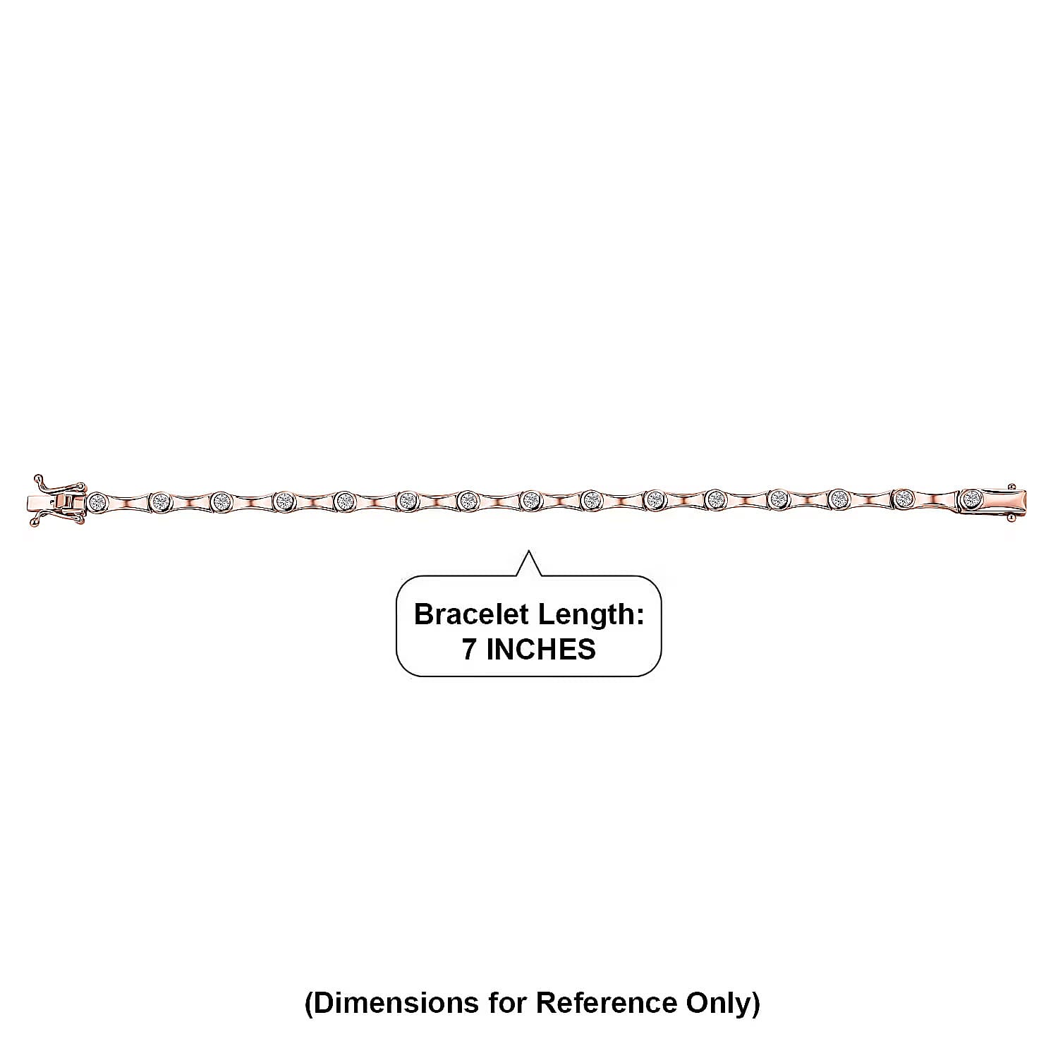 EverTrue Moissanite 1.65 ctw Eternal Wave Bracelet in 18K Rose Gold Plated (8.00 In)