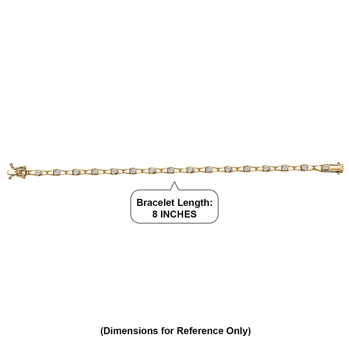 EverTrue Moissanite 1.65 ctw Bracelet in 18K Yellow Gold Plated (8.00 In) image number 4