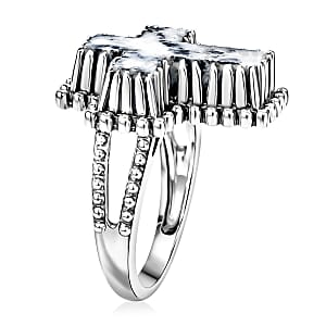 D'Joy Artisan Crafted Premium White Buffalo 4.80 ctw Ring in Sterling Silver (Size 10.0)