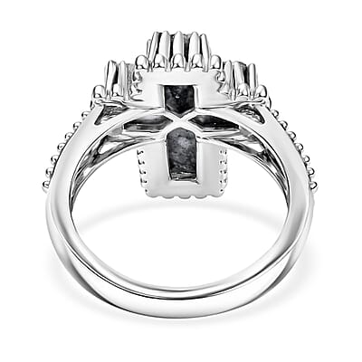 D'Joy Artisan Crafted Premium White Buffalo 4.80 ctw Ring in Sterling Silver (Size 10.0)