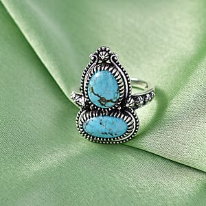 D'Joy Artisan Crafted Premium Blue Moon Turquoise 4.25 ctw Ring in Sterling Silver (Size 10.0)