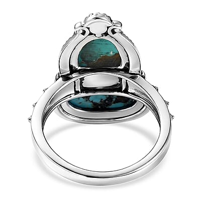 D'Joy Artisan Crafted Premium Blue Moon Turquoise 4.25 ctw Ring in Sterling Silver (Size 6.0)