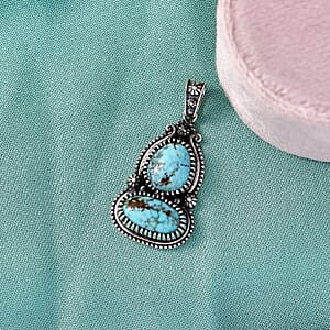 D'Joy Artisan Crafted Premium Blue Moon Turquoise 4.40 ctw Pendant without Chain in Sterling Silver