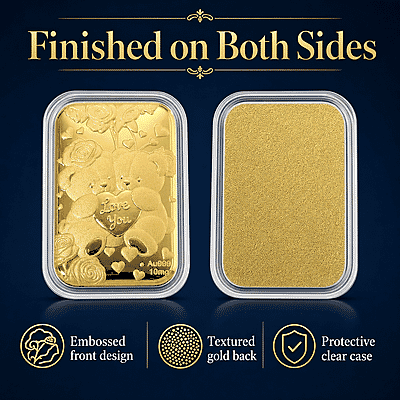 Teddy Bears Heart 24k Gold Embossed Sheet 10mg