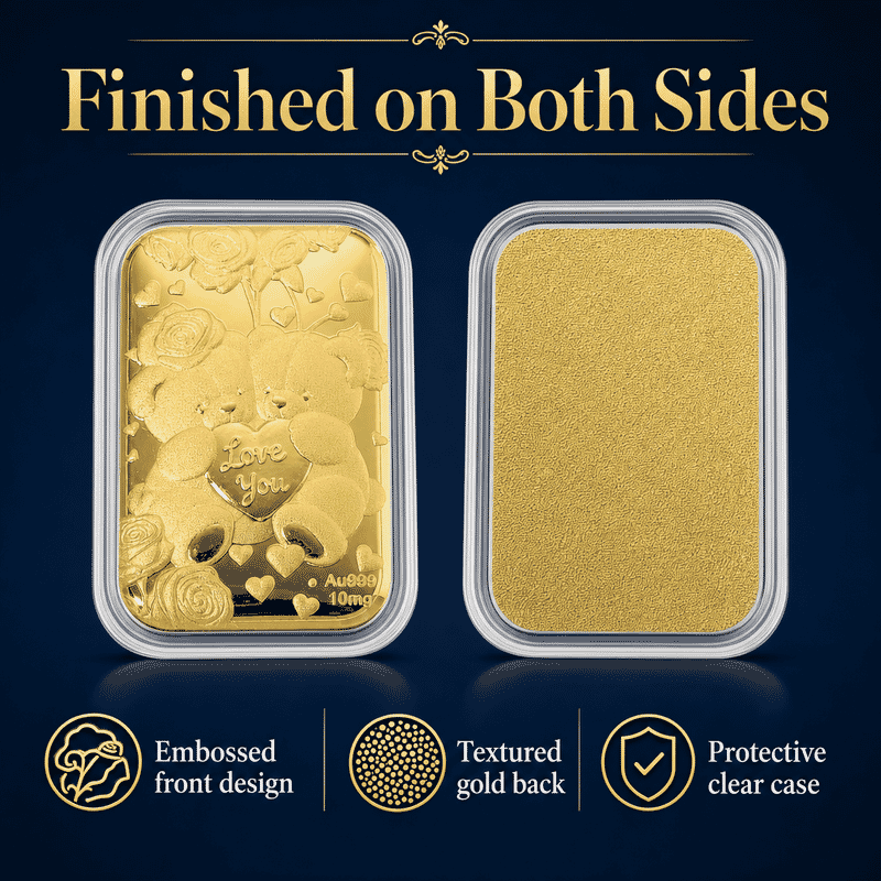 Teddy Bears Heart 24k Gold Embossed Sheet 10mg