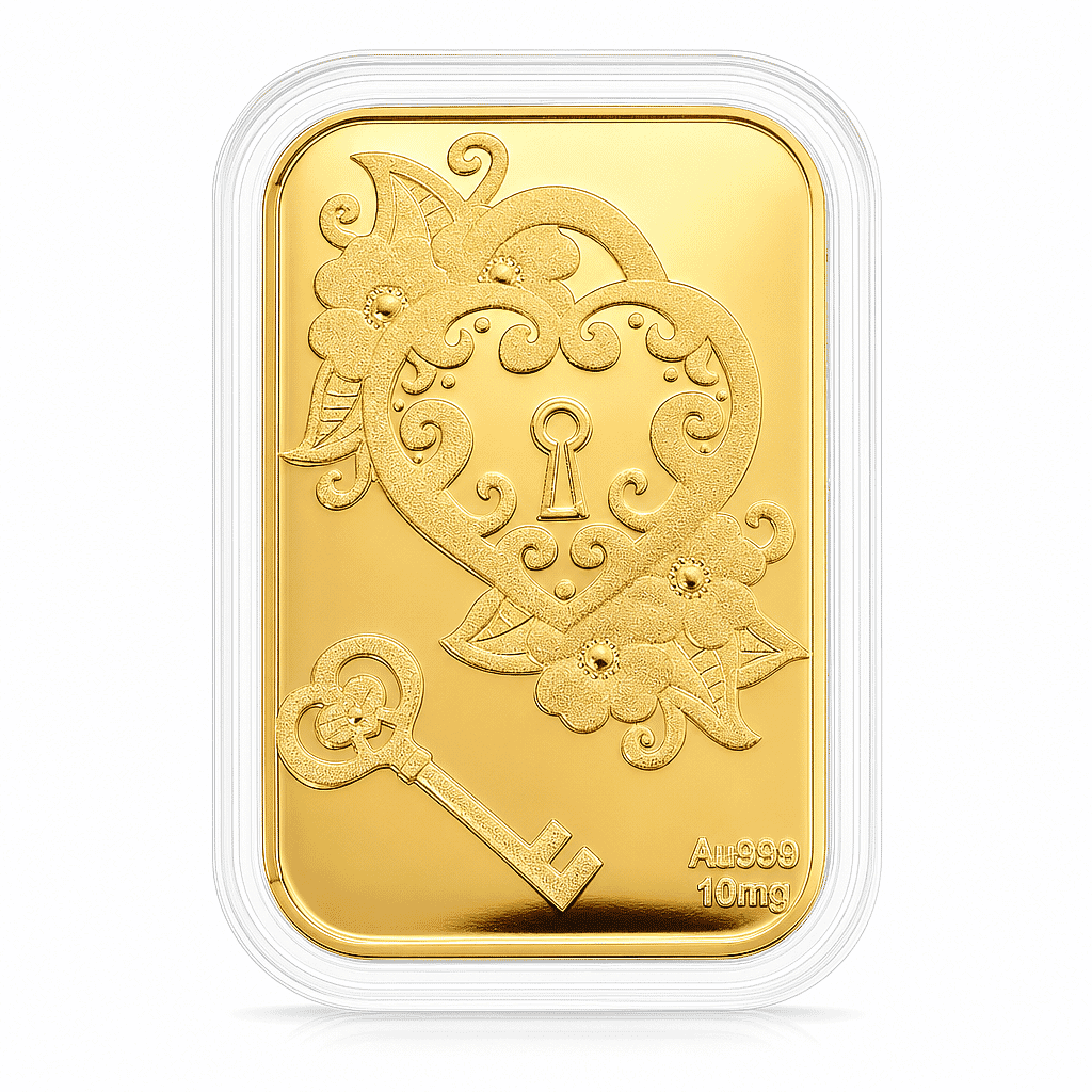 Key of My Heart 24k Gold Embossed Sheet 10mg