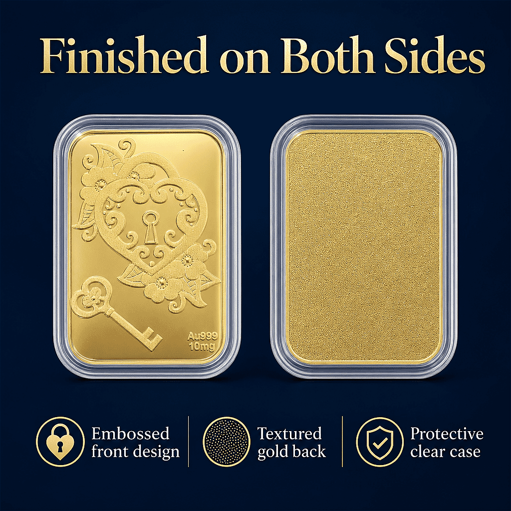 Key of My Heart 24k Gold Embossed Sheet 10mg