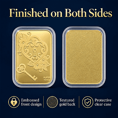 Key of My Heart 24k Gold Embossed Sheet 10mg
