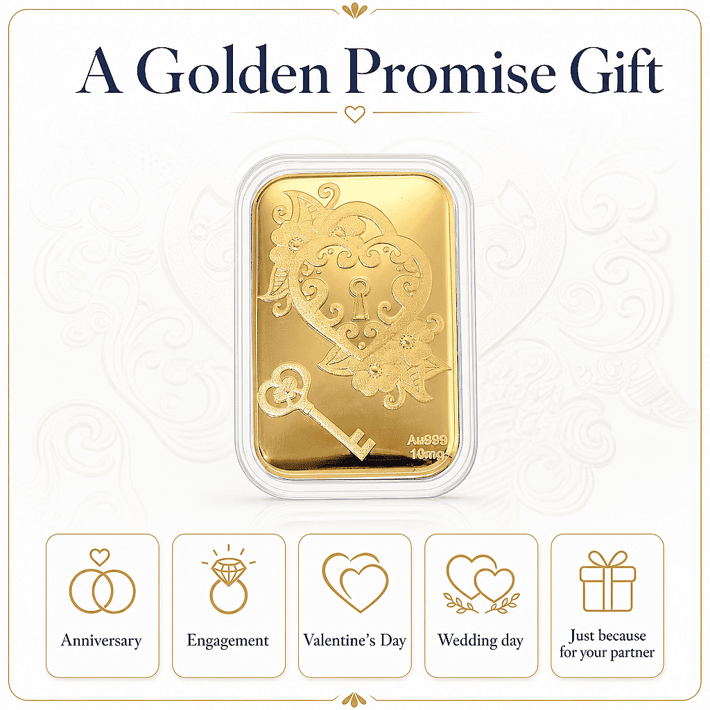 Key of My Heart 24k Gold Embossed Sheet 10mg
