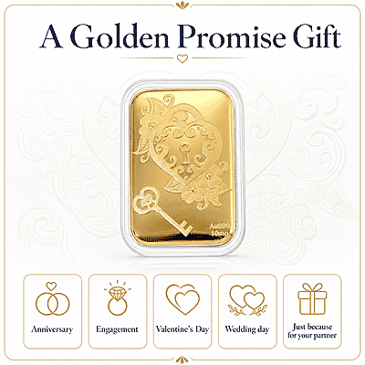Key of My Heart 24k Gold Embossed Sheet 10mg