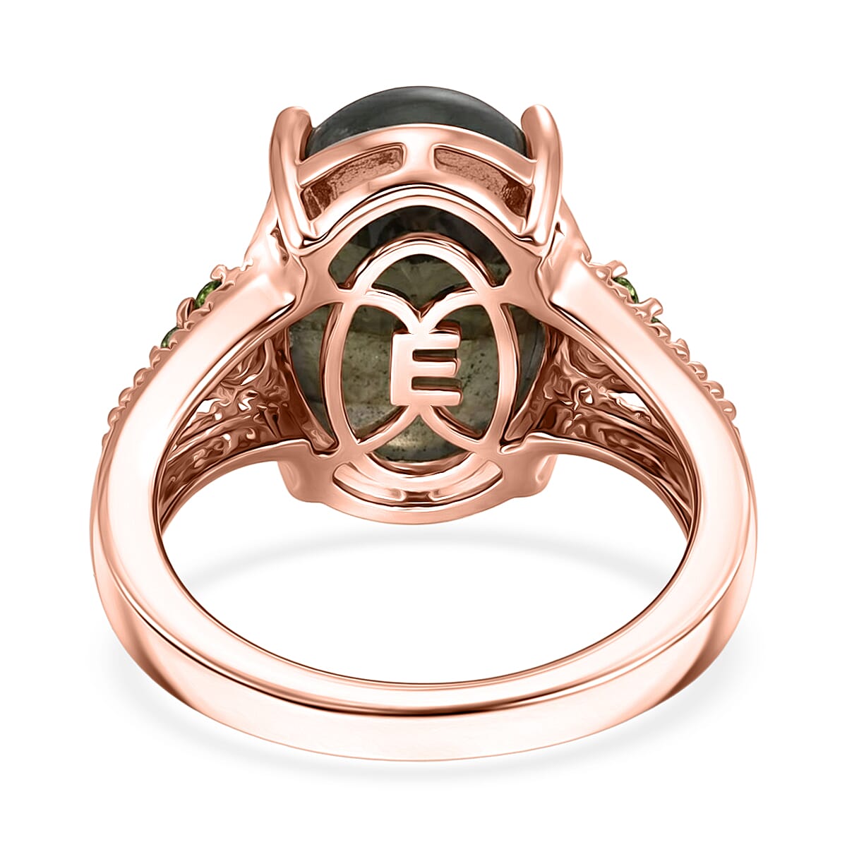 EverTrue Premium Malagasy Labradorite, Multi Gemstone Ring in 18K RG Plated (Size 10.0) 6.35 ctw image number 4