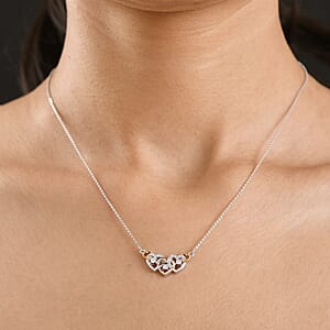 Luxuriant Lab Grown Diamond G-H SI 0.25 ctw Necklace in 18K Vermeil YRG and Rhodium Over Sterling Silver 18-20 Inches (Del. in 12-15 Days)