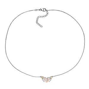 Luxuriant Lab Grown Diamond G-H SI 0.25 ctw Necklace in 18K Vermeil YRG and Rhodium Over Sterling Silver 18-20 Inches (Del. in 12-15 Days)