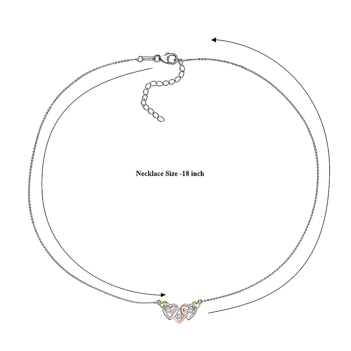 Luxuriant Lab Grown Diamond G-H SI 0.25 ctw Necklace in 18K Vermeil YRG and Rhodium Over Sterling Silver 18-20 Inches (Del. in 12-15 Days) image number 6