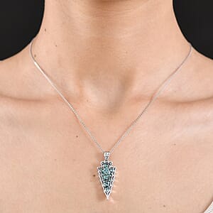 D'Joy Artisan Crafted Premium Blue Moon Turquoise 7.00 ctw Arrow Pendant without Chain in Sterling Silver
