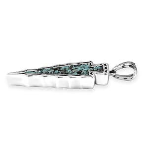D'Joy Artisan Crafted Premium Blue Moon Turquoise 7.00 ctw Arrow Pendant without Chain in Sterling Silver