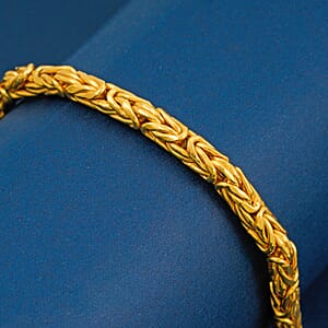 14K YG Over Sterling Silver Byzantine Bracelet (7.50 In) 6.4 Grams