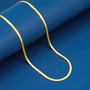  14K YG Over Sterling Silver Textured Wavy Chain Necklace (18 Inches) (3.60 g)