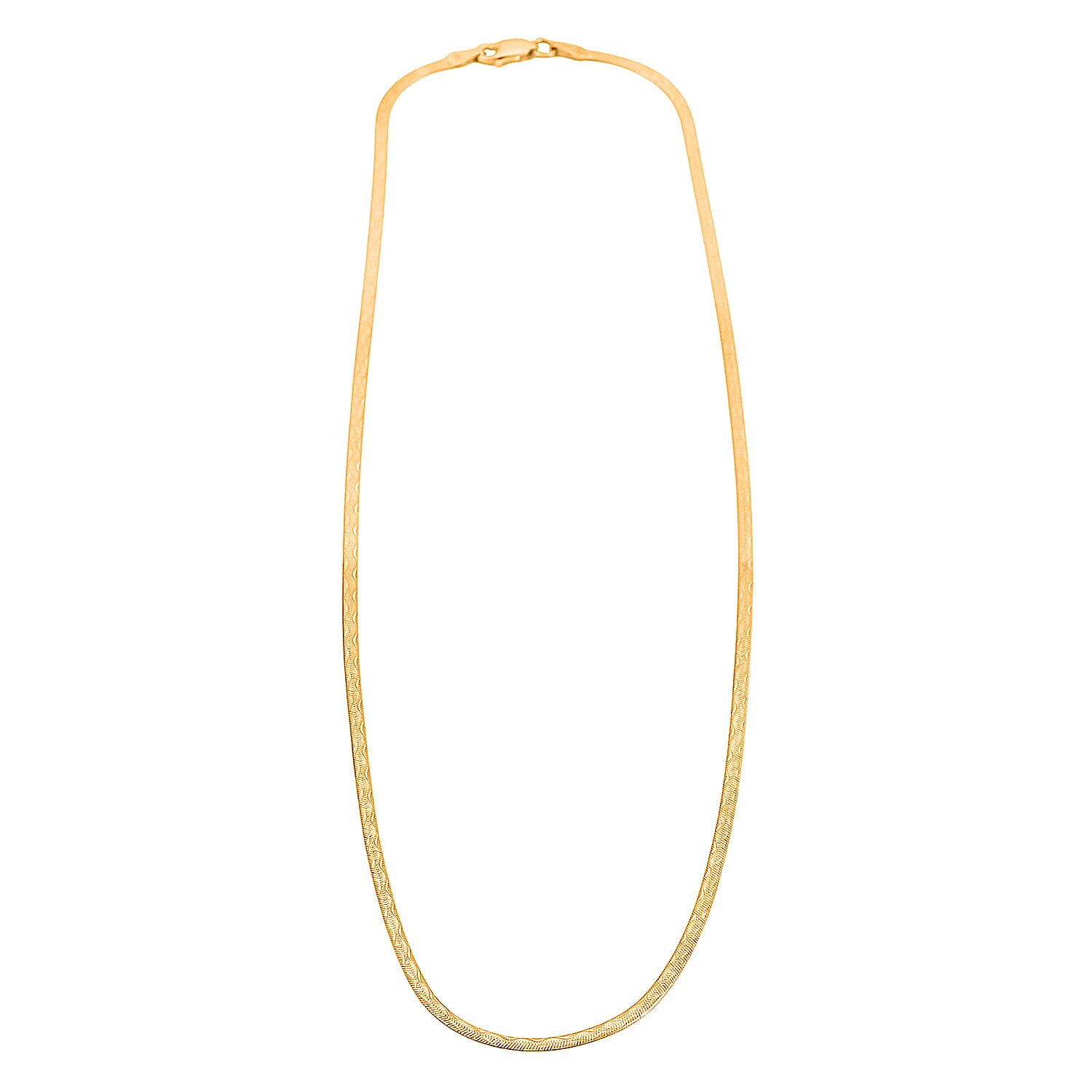 14K YG Over Sterling Silver Textured Wavy Chain Necklace (18 Inches) (3.60 g)
