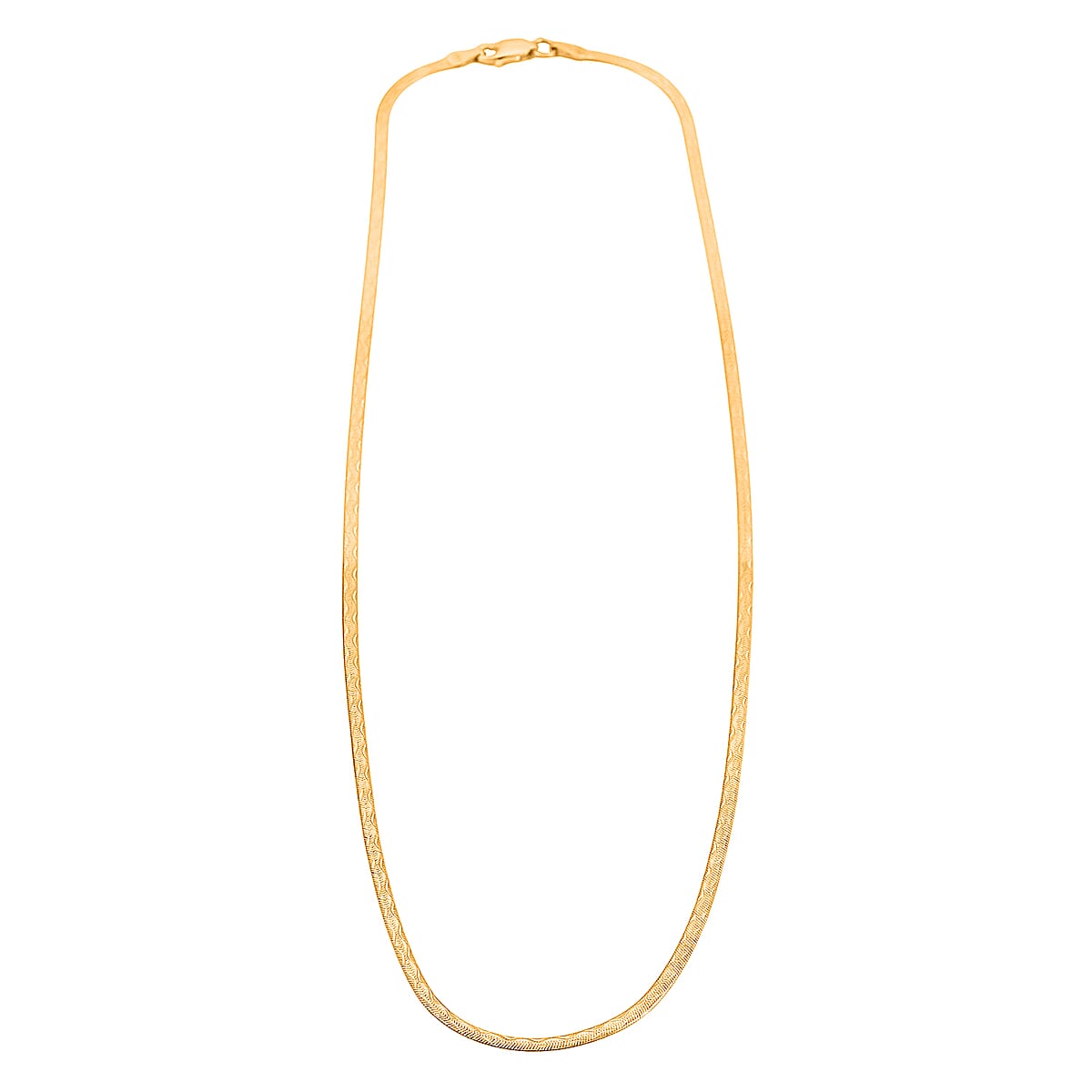  14K YG Over Sterling Silver Textured Wavy Chain Necklace (18 Inches) (3.60 g) image number 3