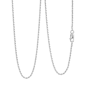 Rope Chain Necklace in Sterling Silver 4.4 Grams 22 Inches