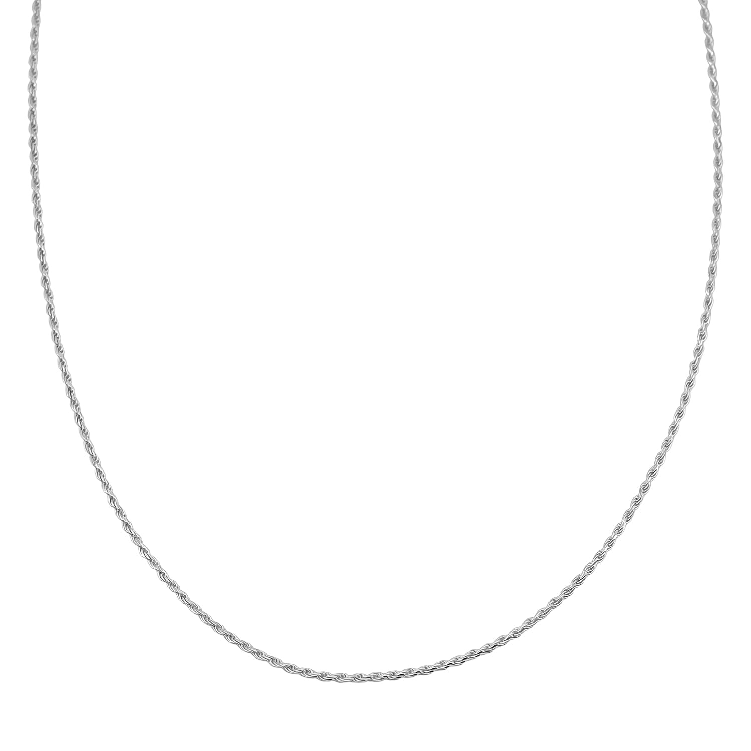 Rope Chain Necklace in Sterling Silver 4.4 Grams 22 Inches