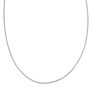 Rope Chain Necklace in Sterling Silver 4.4 Grams 22 Inches