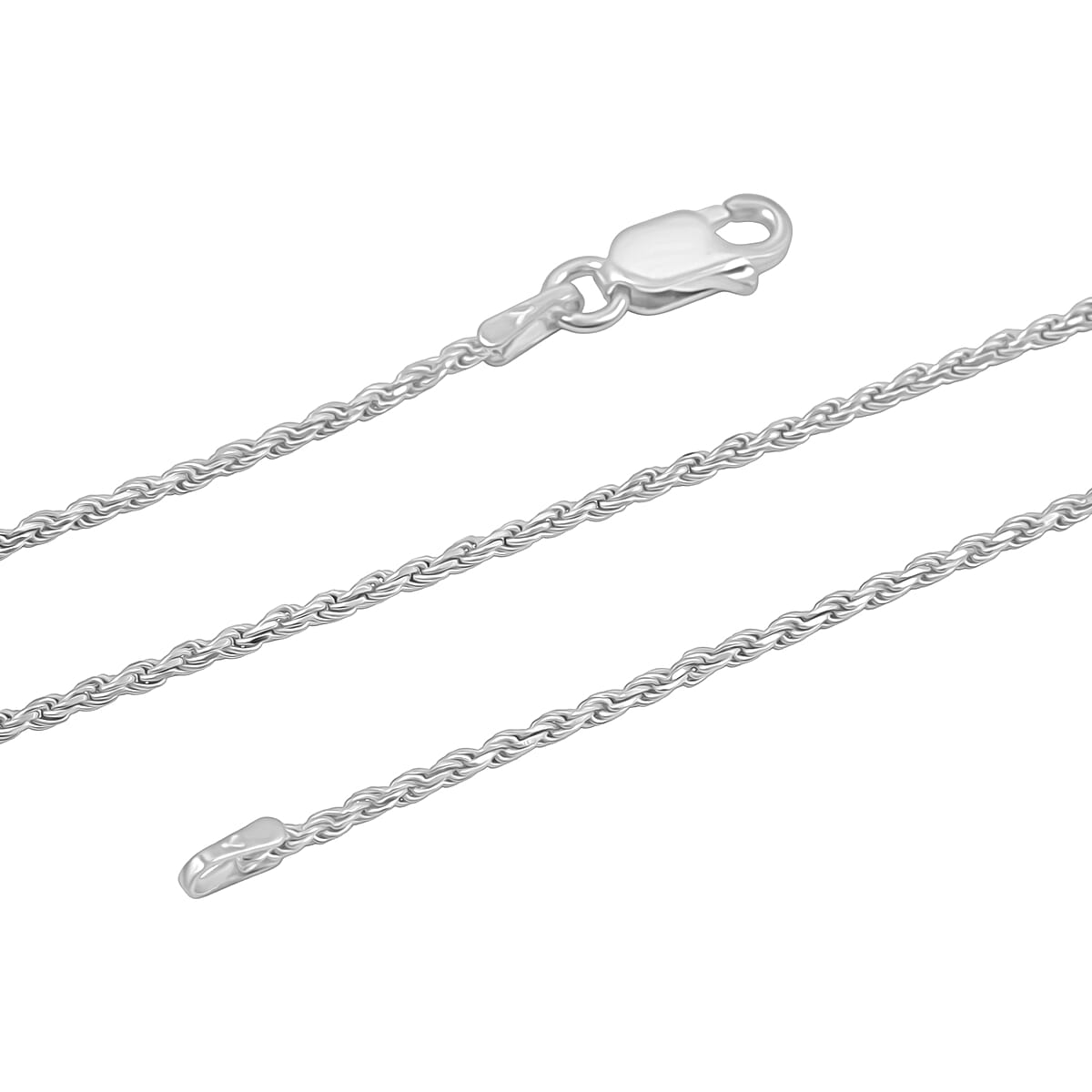 Rope Chain Necklace in Sterling Silver 4.4 Grams 22 Inches image number 5